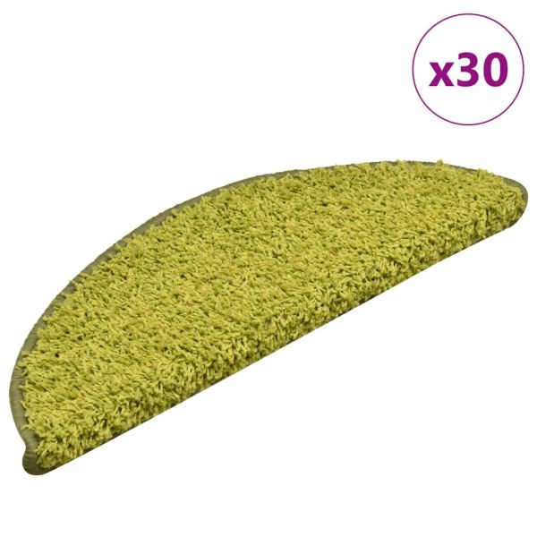 Изтривалки за стълби, 30 бр., 56x17x3 см, зелени, полукръгли