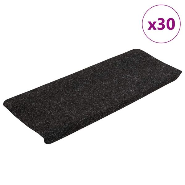 Самозалепващи стелки за стълби, 30 бр, антрацит, 65x24,5x3,5 см