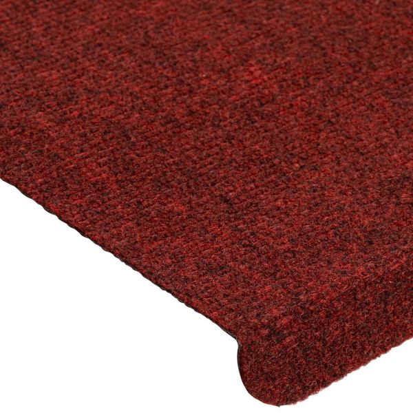 Самозалепващи стелки за стълби, 30 бр, червени, 65x24,5x3,5 см