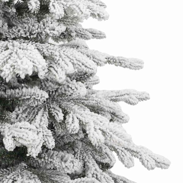 Изкуствено коледно дърво с хингед Бяло 210 cm PE и PVC