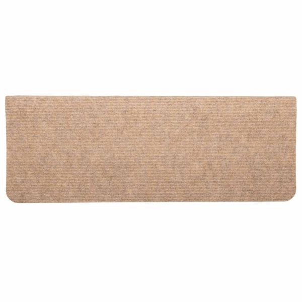 Самозалепващи стелки за стълби, 15 бр, 65x24,5x3,5 см, бежови
