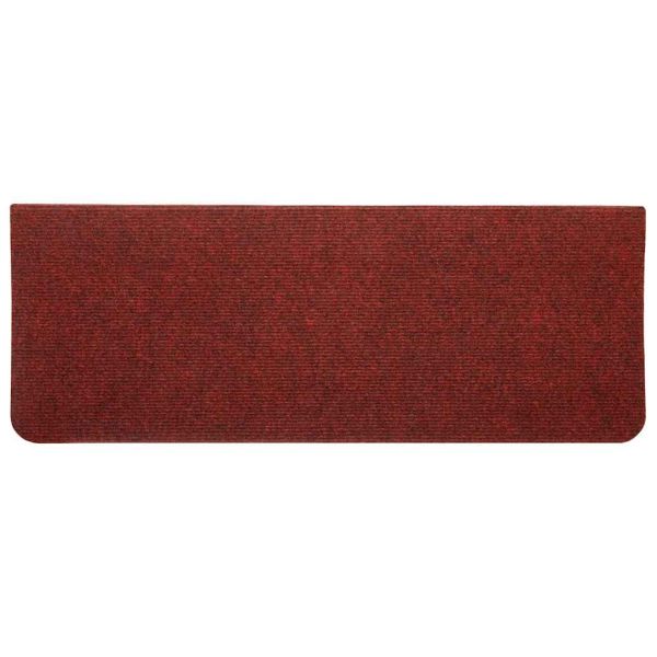 Самозалепващи стелки за стълби, 15 бр, 65x24,5x3,5 см, червени