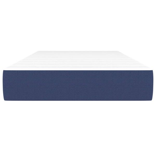 Матрак за легло с покет пружини средна твърдост синьо 90x200x20 см плат