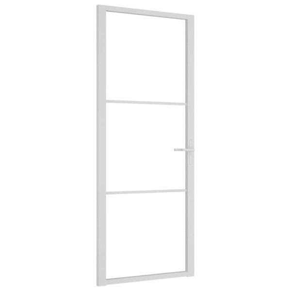 Интериорна врата 83x201,5 см бяла ESG стъкло и алуминий