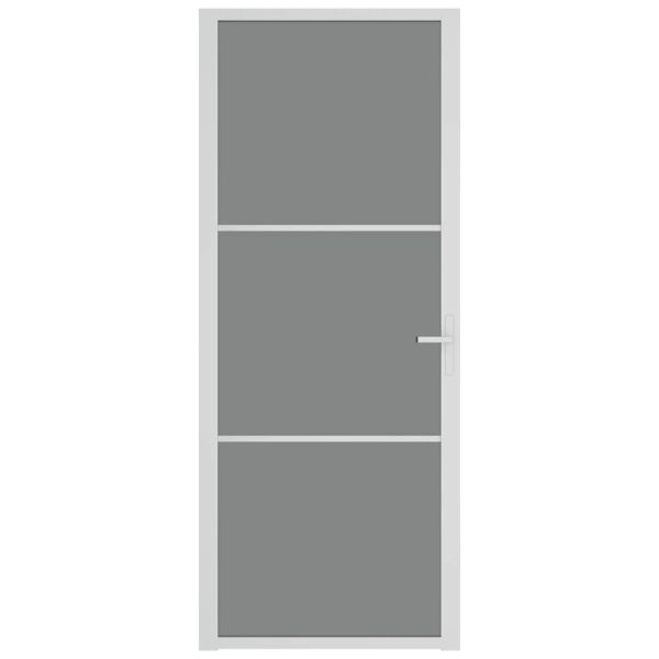 Интериорна врата 83x201,5 см бяла ESG стъкло и алуминий