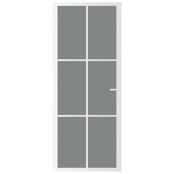 Интериорна врата 83x201,5 см бяла ESG стъкло и алуминий
