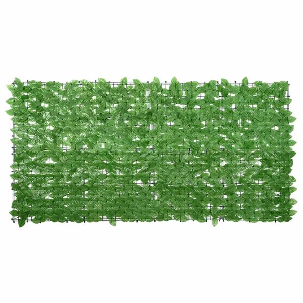 Балконски параван със зелени листа, 200x100 см