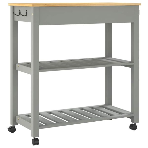 Кухненска количка "MONZA" 84x40x88,5 см борово дърво масив