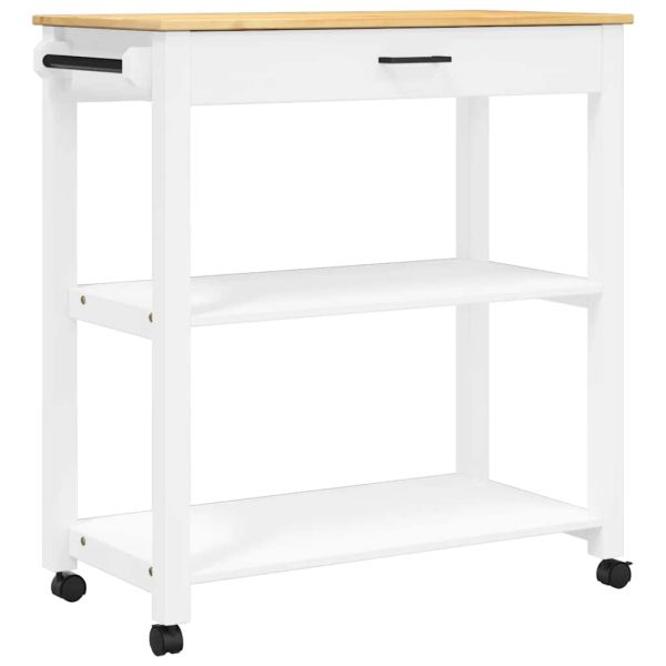 Кухненска количка "MONZA" 84x40x88,5 см борово дърво масив