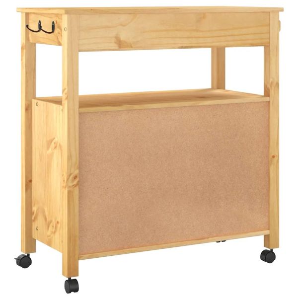 Кухненска количка "MONZA" 84x40x88,5 см борово дърво масив