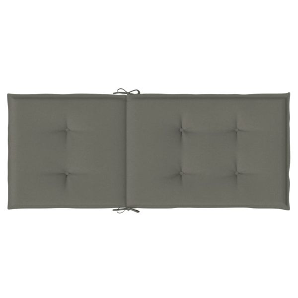 Възглавници за стол 2 бр меланж тъмносиви 120x50x4 см плат