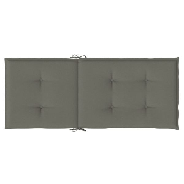 Възглавници за стол 4 бр меланж тъмносиви 120x50x4 см плат