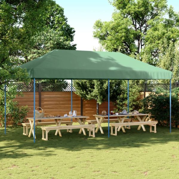 Сгъваема парти шатра, pop-up, зелена, 580x292x315 см