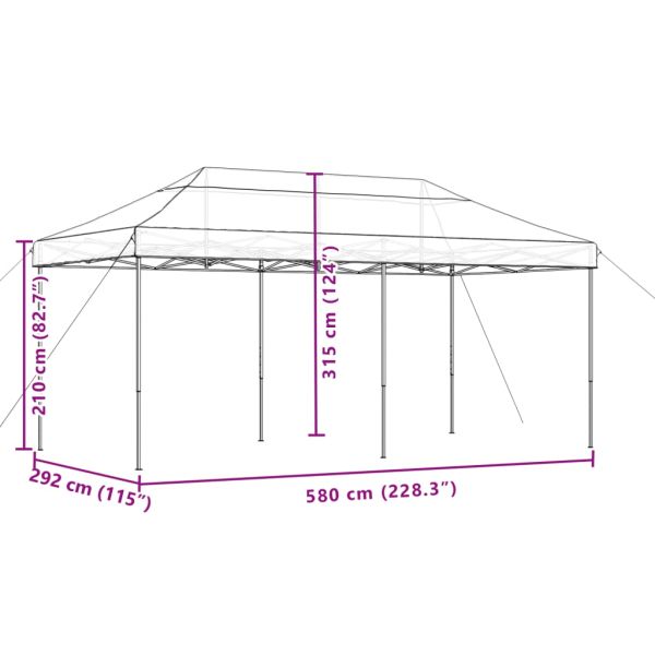 Сгъваема парти шатра, pop-up, таупе, 580x292x315 см