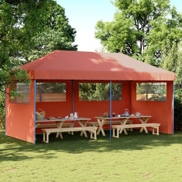 Сгъваема парти шатра pop-up с 3 странични стени теракота