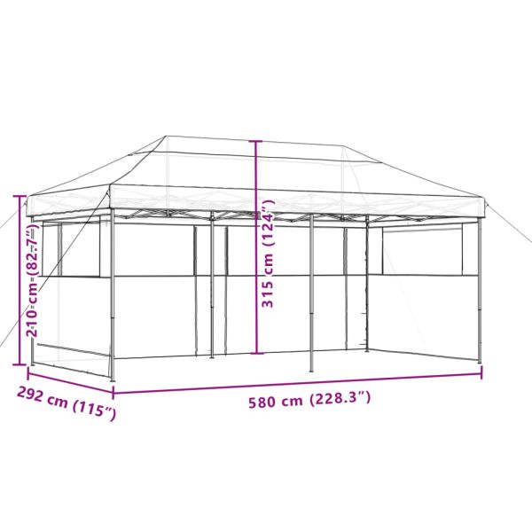 Сгъваема парти шатра pop-up с 3 странични стени теракота