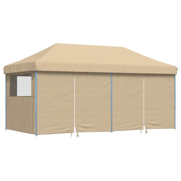 Сгъваема парти шатра pop-up с 4 странични стени бежова