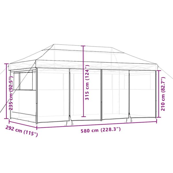 Сгъваема парти шатра pop-up с 4 странични стени бежова