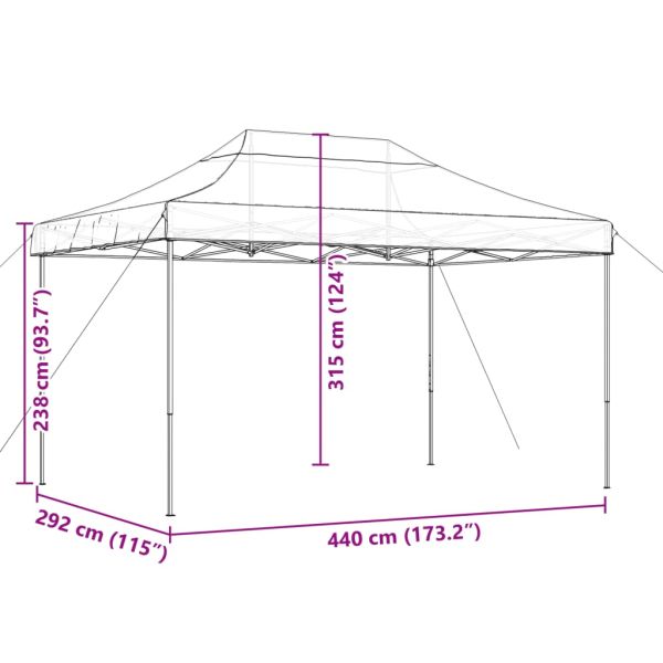 Сгъваема парти шатра, pop-up, бордо, 440x292x315 см