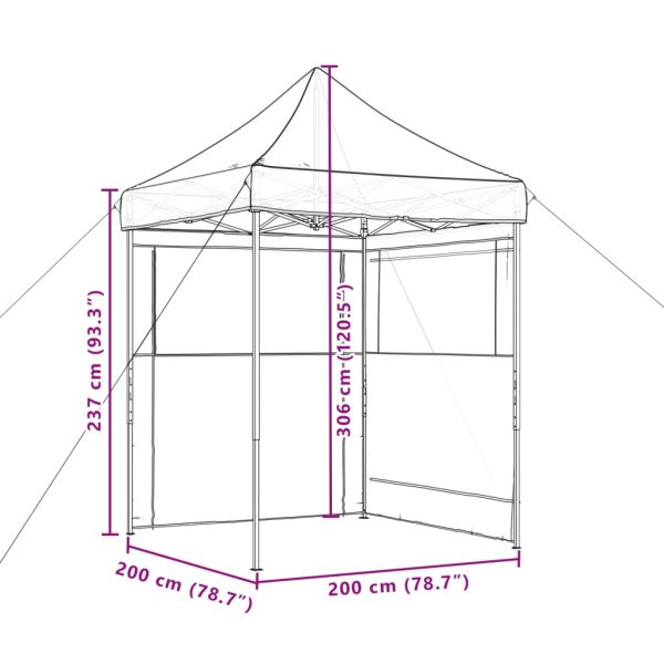 Сгъваема парти шатра pop-up с 2 странични стени теракота