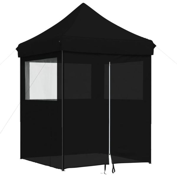 Сгъваема парти шатра pop-up с 4 странични стени черна