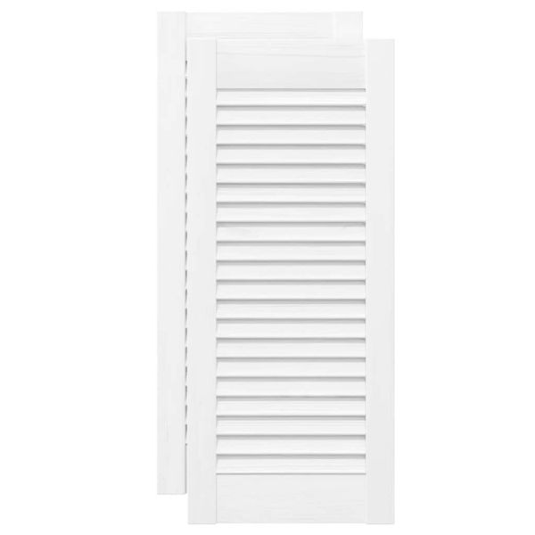 Врати за шкафове Louvred Design 2 бр. бели 69x29,5 cm