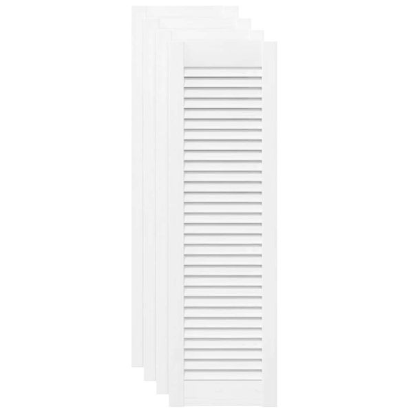 Врати за шкафове Louvred Design 4 бр. бели 99x29,5 см