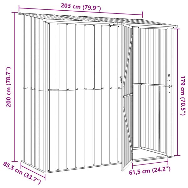 Градински навеси Кафяво 203 x 85,5 x 200 см Метал