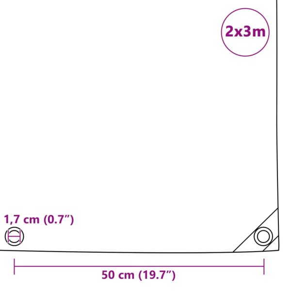 Брезентово платнище, 650 гр/м², 2x3 м, цвят зелен