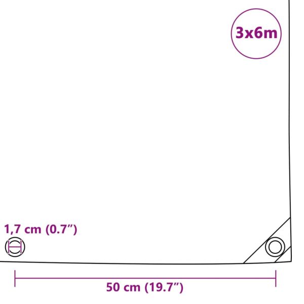 Брезентово платнище, 650 гр/м², 3x6 м, цвят зелен