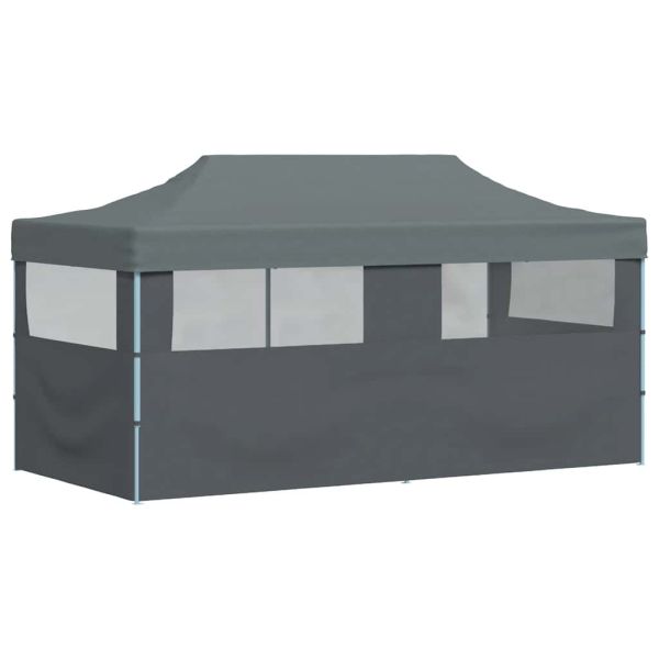 Сгъваема парти шатра със странични стени, 3x6 м, антрацит