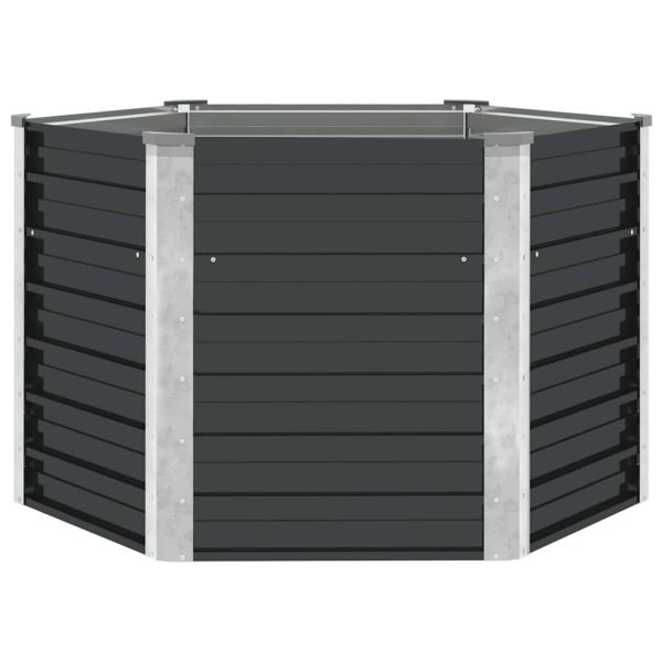 Повдигната леха антрацит 129x129x77 см поцинкована стомана