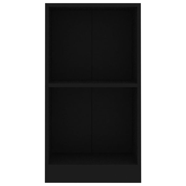 Етажерка за книги, черна, 40x24x75 см, инженерно дърво