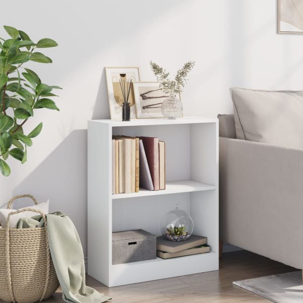 Етажерка за книги, бяла, 60x24x76 см, инженерно дърво
