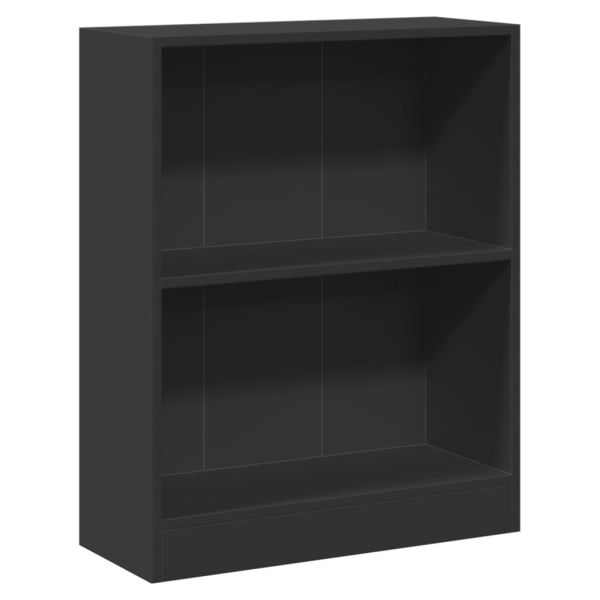 Етажерка за книги, черна, 60x24x76 см, инженерно дърво