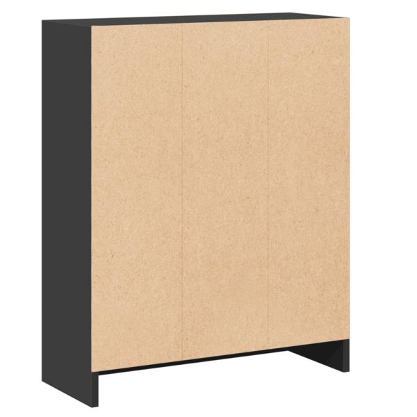 Етажерка за книги, черна, 60x24x76 см, инженерно дърво