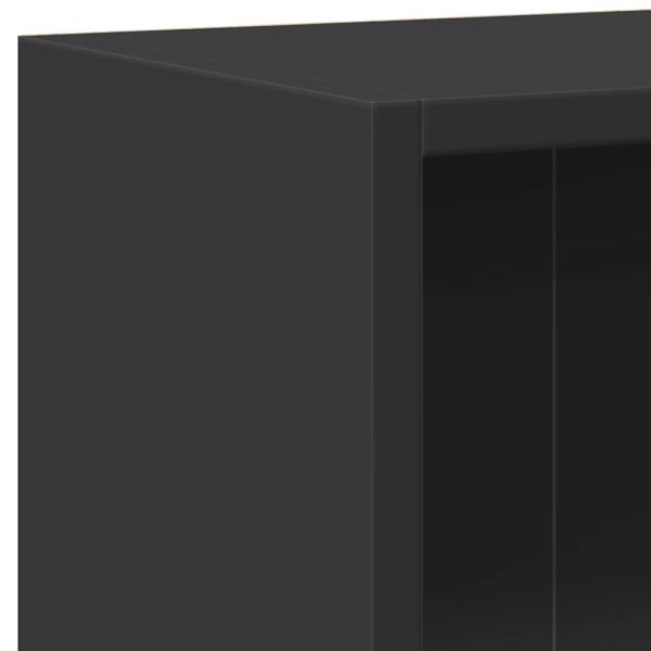 Етажерка за книги, черна, 60x24x76 см, инженерно дърво