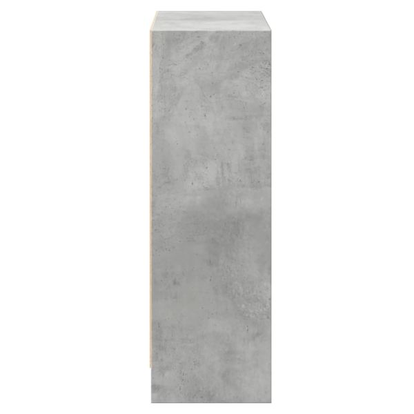 Етажерка за книги, бетонно сива, 60x24x76 см, инженерно дърво