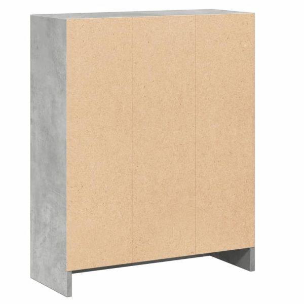 Етажерка за книги, бетонно сива, 60x24x76 см, инженерно дърво