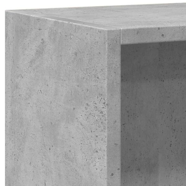 Етажерка за книги, бетонно сива, 60x24x76 см, инженерно дърво