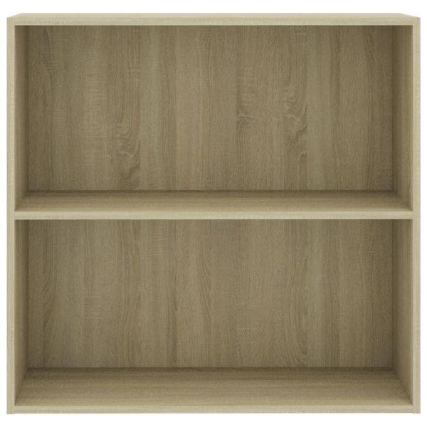 2-етажна библиотека, дъб сонома, 80x30x76,5 см, инженерно дърво