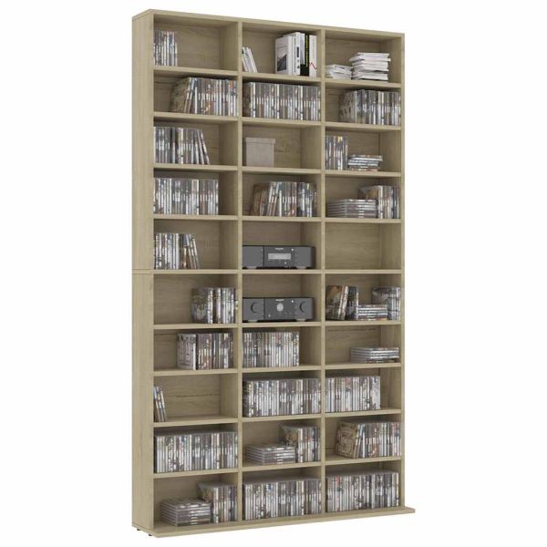 Етажерка за CD, сонома дъб, 102x23x177,5 см, инженерно дърво