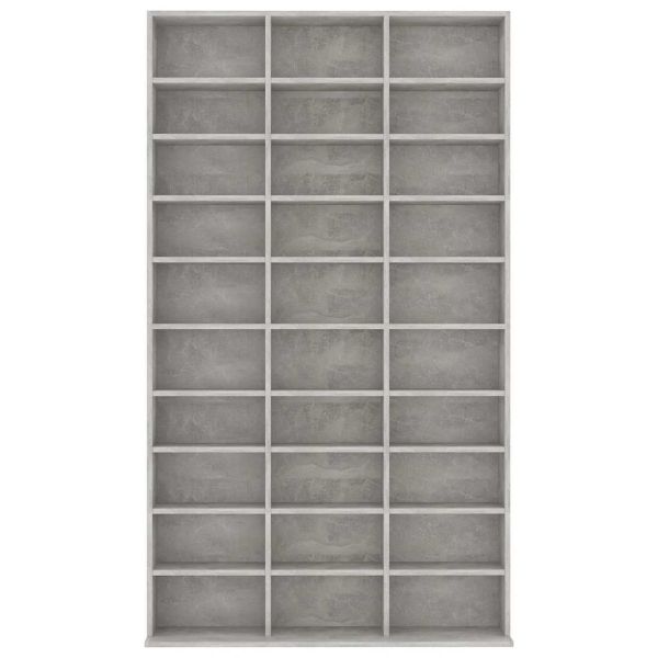 Етажерка за компактдискове сива 102x16x177,5 см инженерно дърво