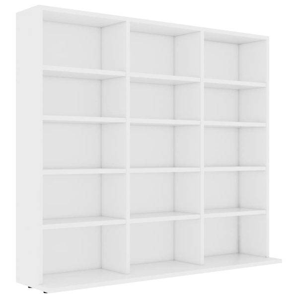 CD шкаф, бял, 100x23x89,5 см, инженерно дърво