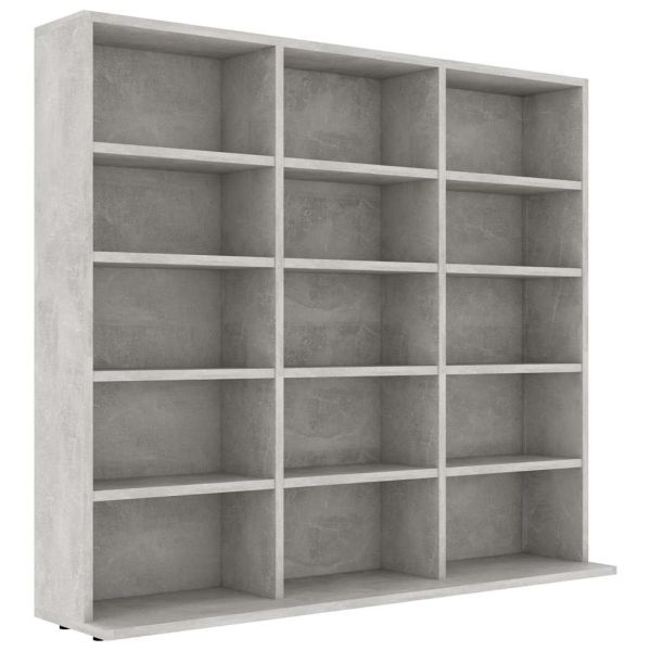 CD шкаф, бетонно сив, 100x23x89,5 см, инженерно дърво