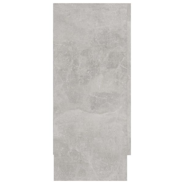 Шкаф витрина, бетонно сив, 120x30,5x70 см, инженерно дърво