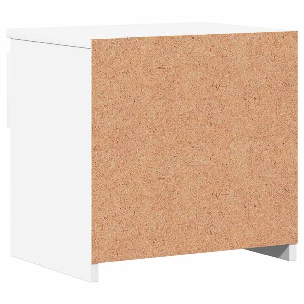Нощно шкафче, бяло, 40x30x39 см, инженерно дърво