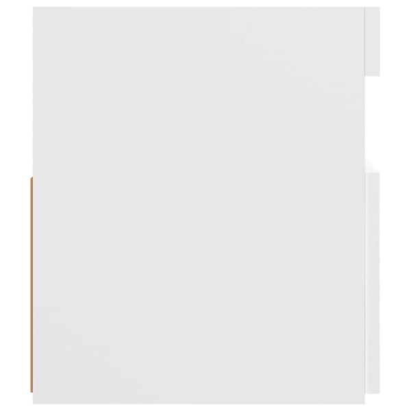 ТВ шкаф с LED осветление, бял, 120x35x40 см