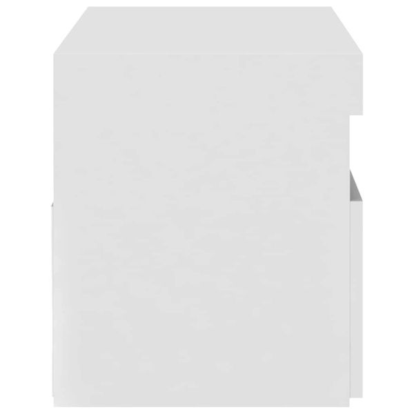 ТВ шкаф с LED осветление, бял, 75x35x40 см