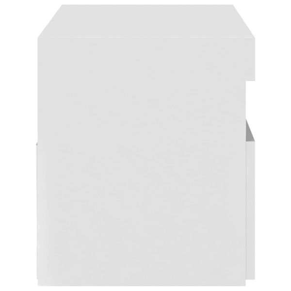 ТВ шкаф с LED осветление, бял гланц, 75x35x40 см